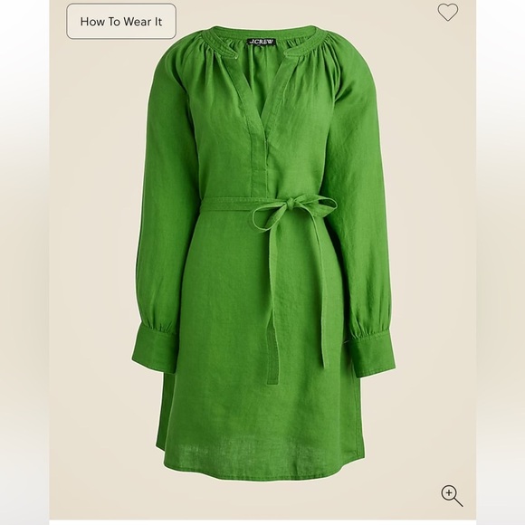 J crew summer moss Tall Cabana mini dress in linen - Picture 1 of 2